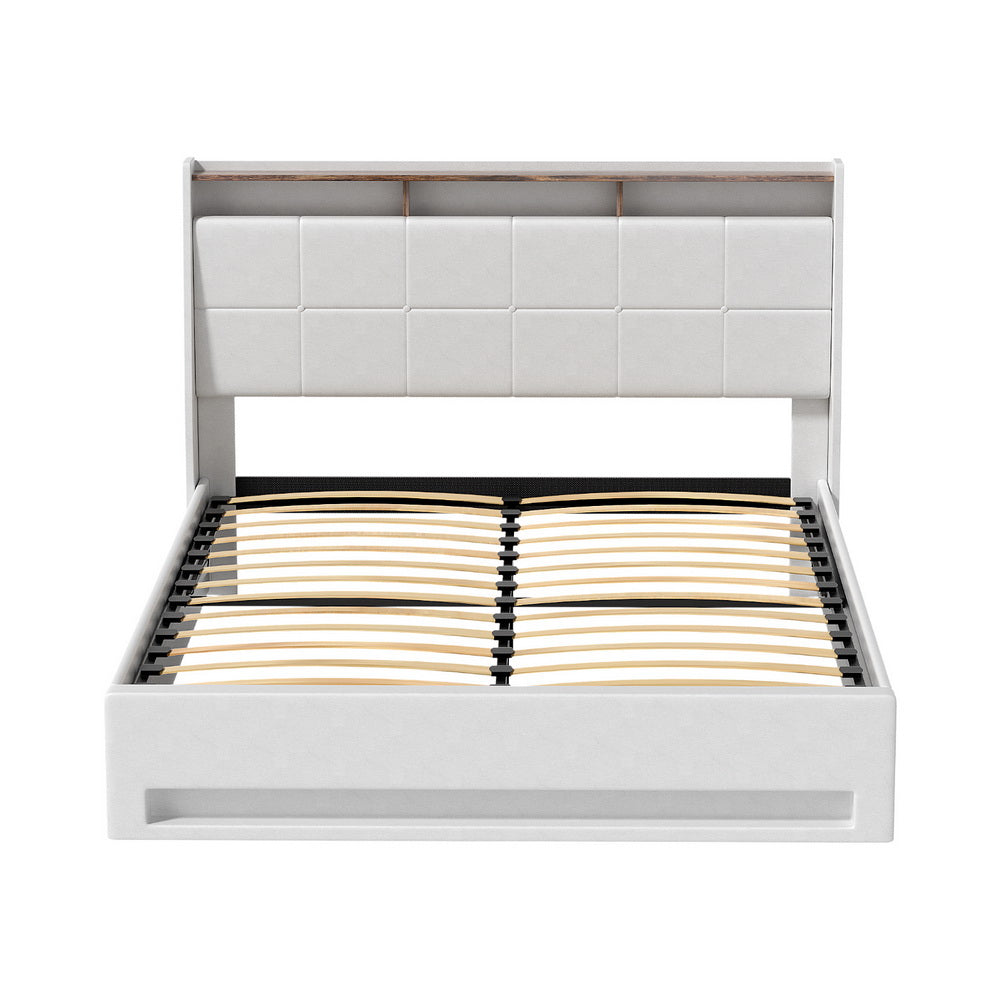 Sutton Leather Bed Head – White – Queen