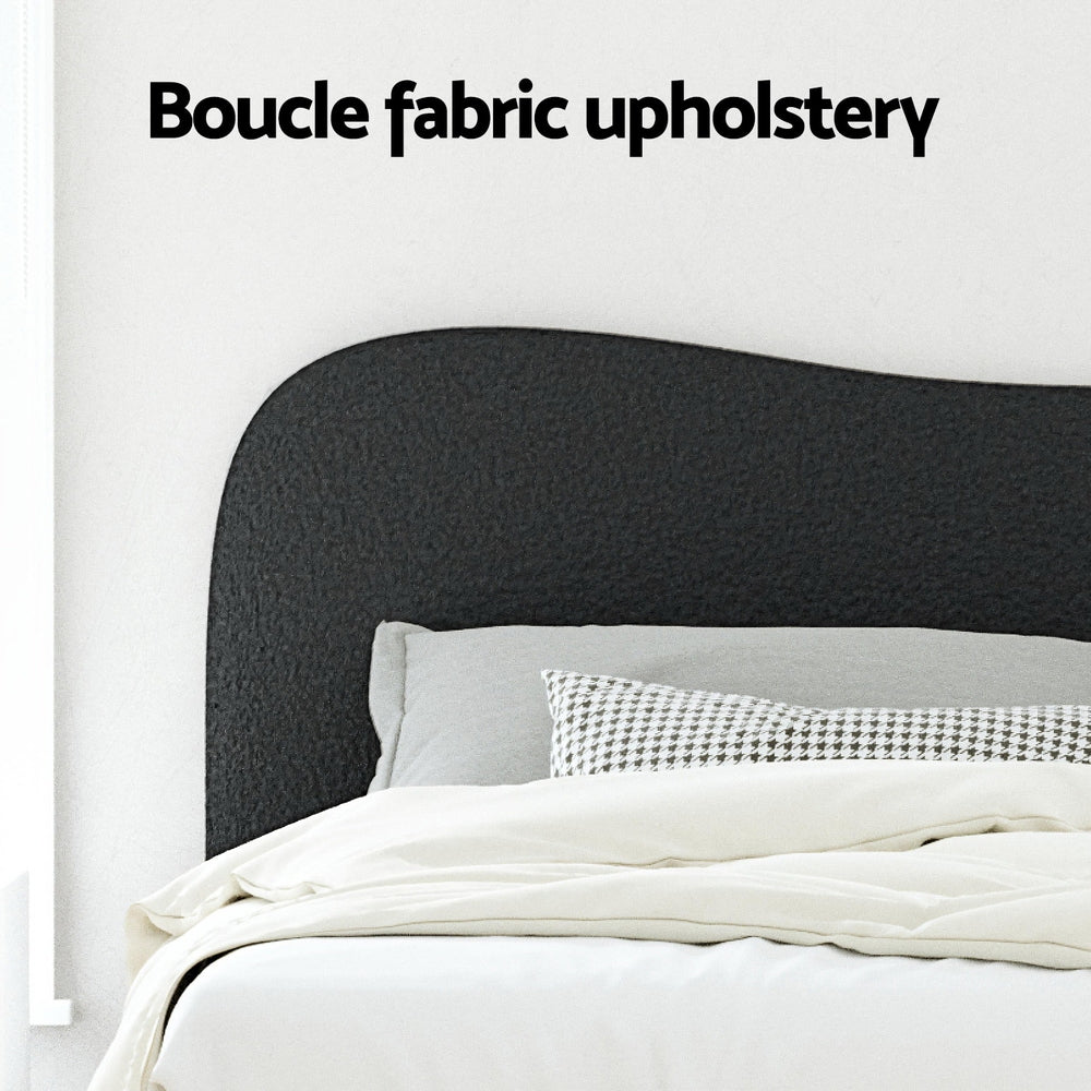 Dara Bouclé Bed Frame – Black – King Single