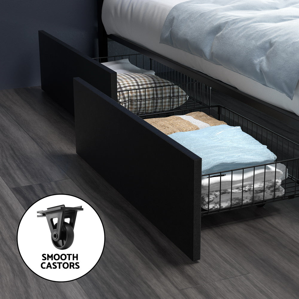 Dunn LED Storage Queen Bed Frame – Black – Queen