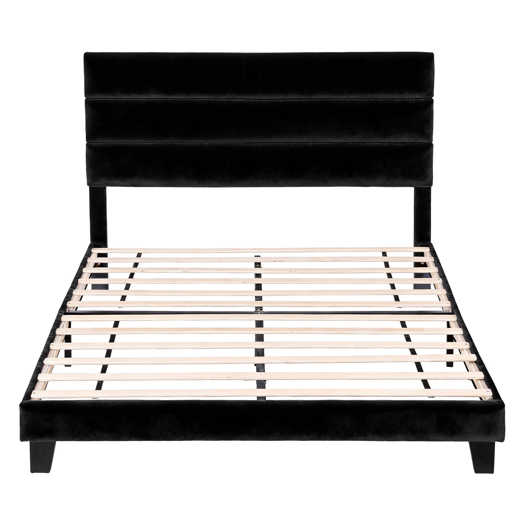 Hush Platform Bed Frame – Black Velvet – Queen