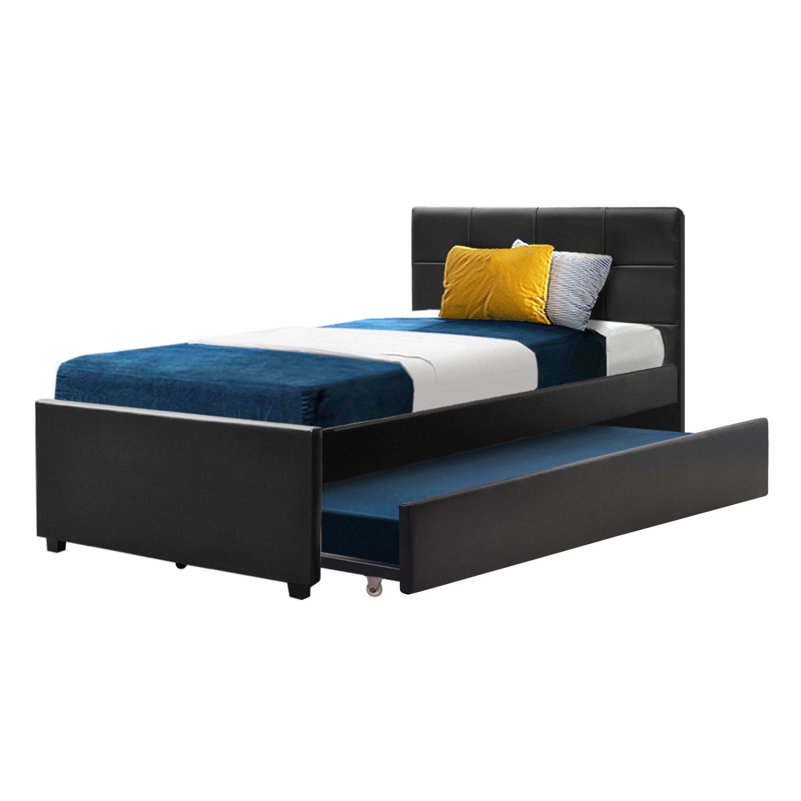 Arden Trundle Bed Frame – Black – King Single