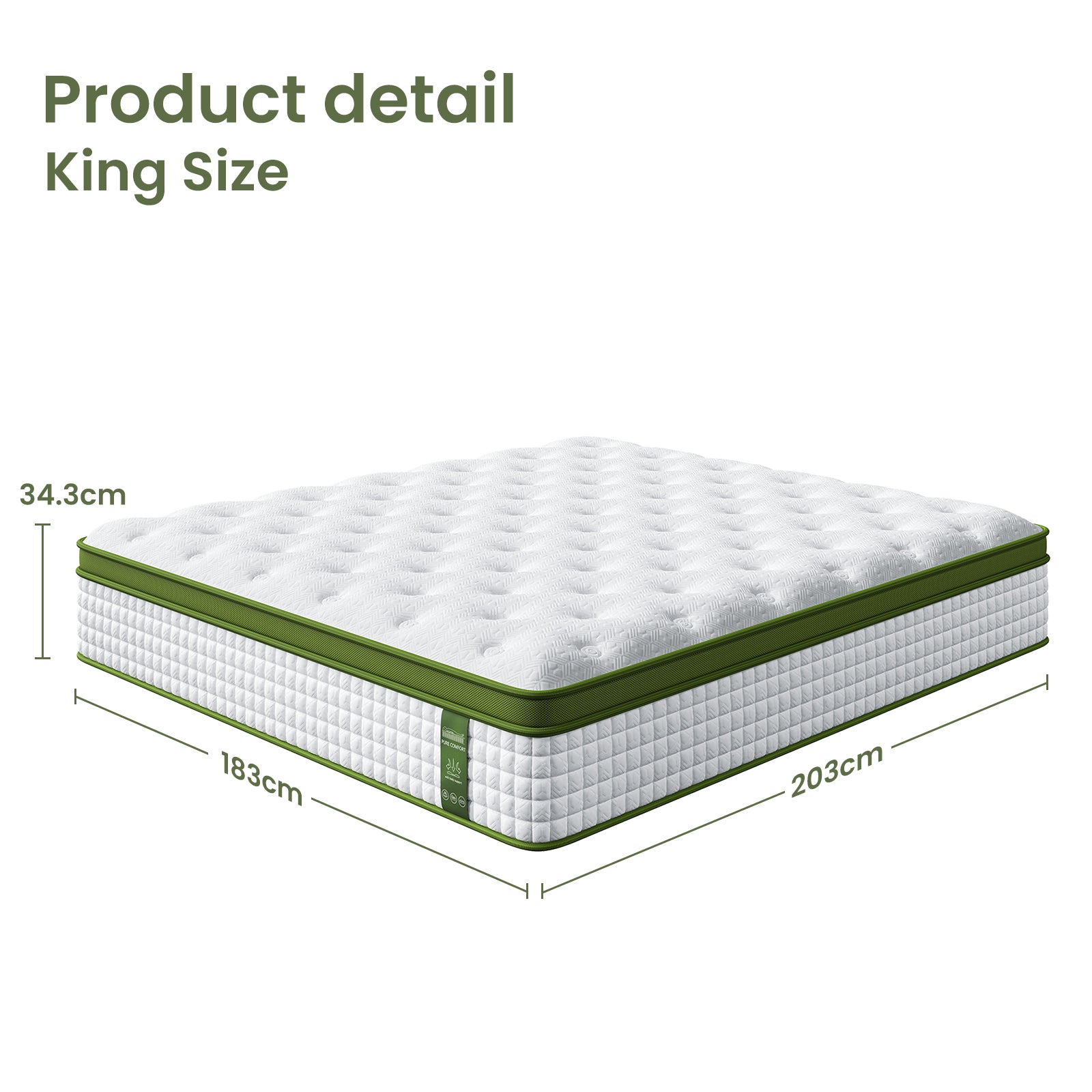 Ammy Bed Frame & Mattress Set – Linen – King