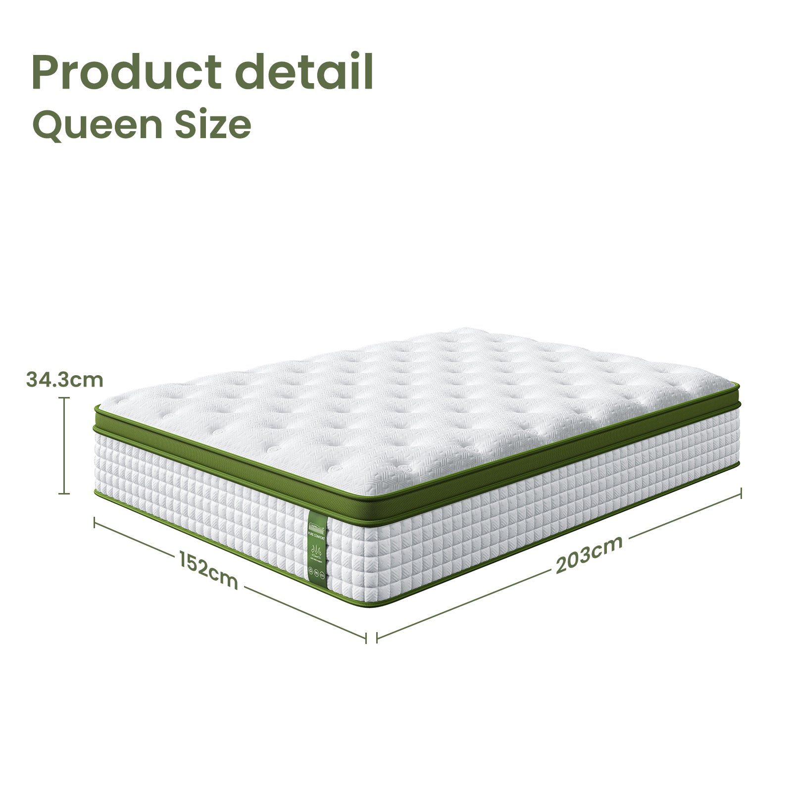 Neo Bed Frame & Mattress Set – Charcoal – Queen