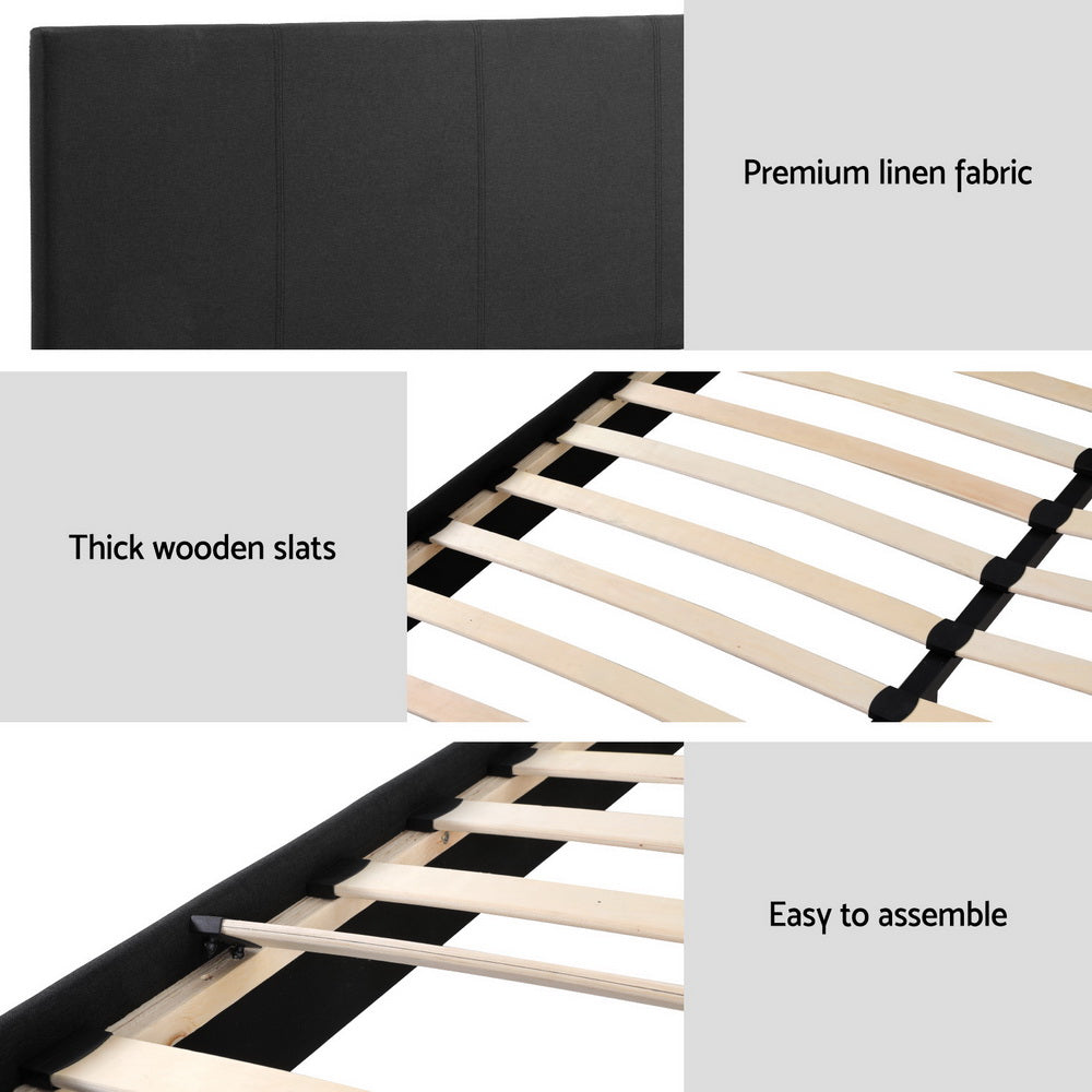 Neo Bed Frame & Mattress Set – Charcoal – Queen