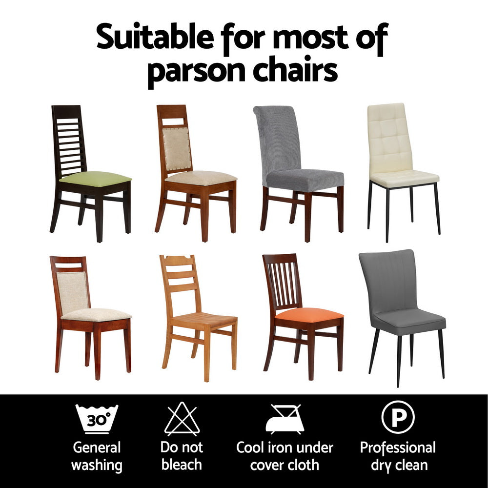 Stretch Spandex Chair Covers – Grey – Set of 6