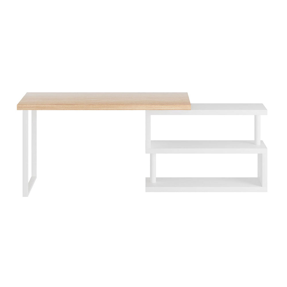 Halston Computer Desk with Bookshelf – Black – 140 cm