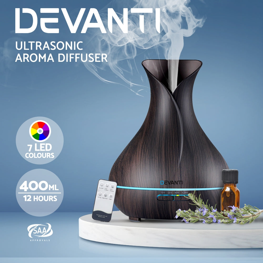 Zenith 4-in-1 Aroma Diffuser – Brown / Wood – 400ml