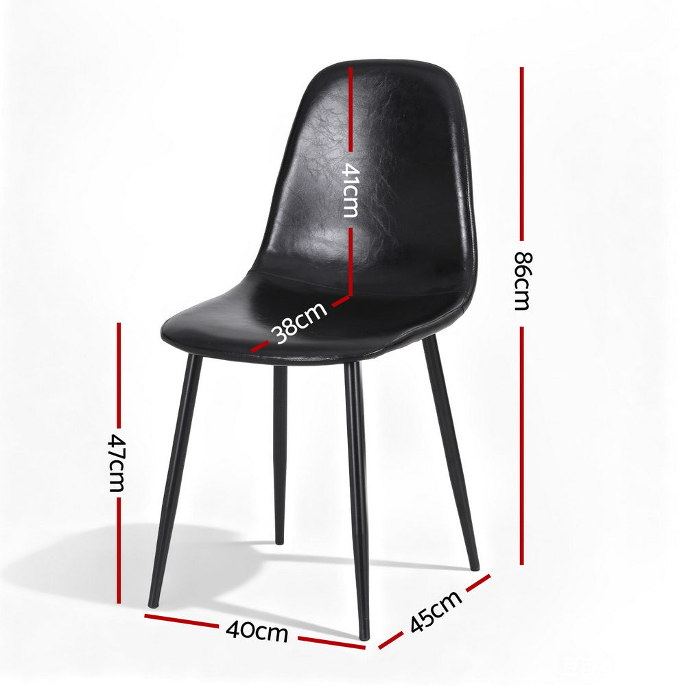 Nova Retro Dining Chairs – Black – Set of 4