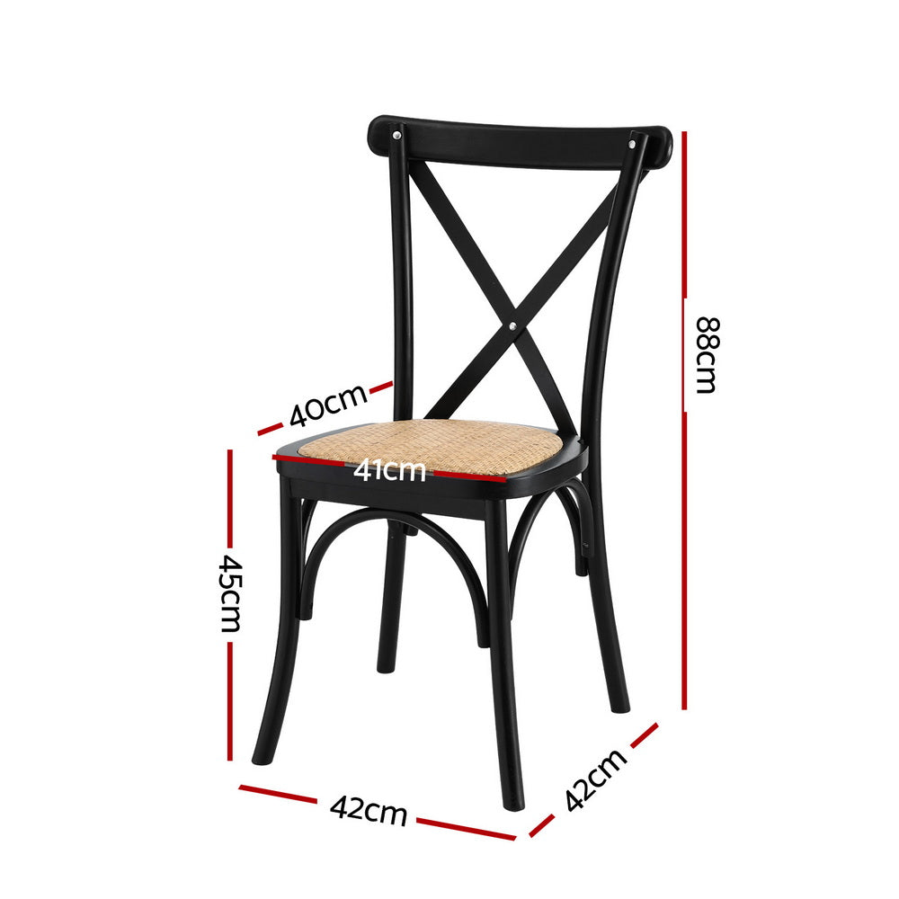 Nara Rattan Dining Chairs – Black – Set of 4
