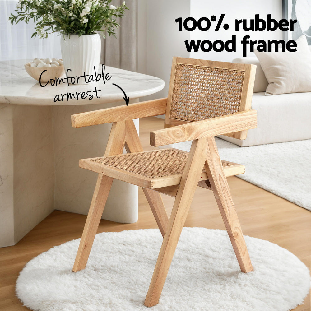 Linden Rattan Dining Chair – Natural – Single