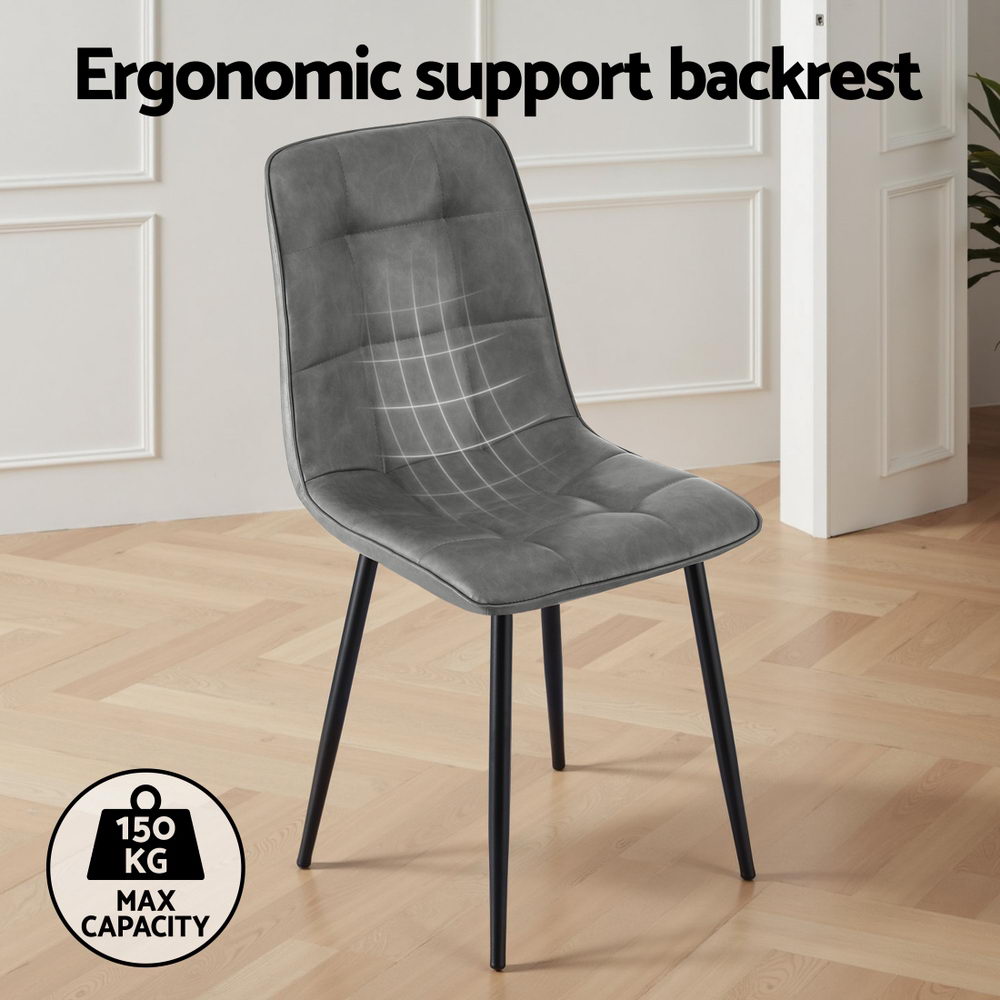Haven Retro Dining Chairs – Grey – Set of 4