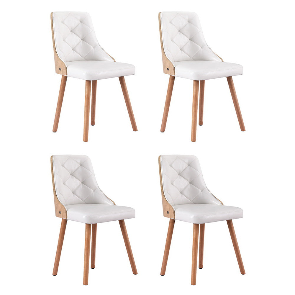Linden 1 Set of 4 Dining Chairs White PU