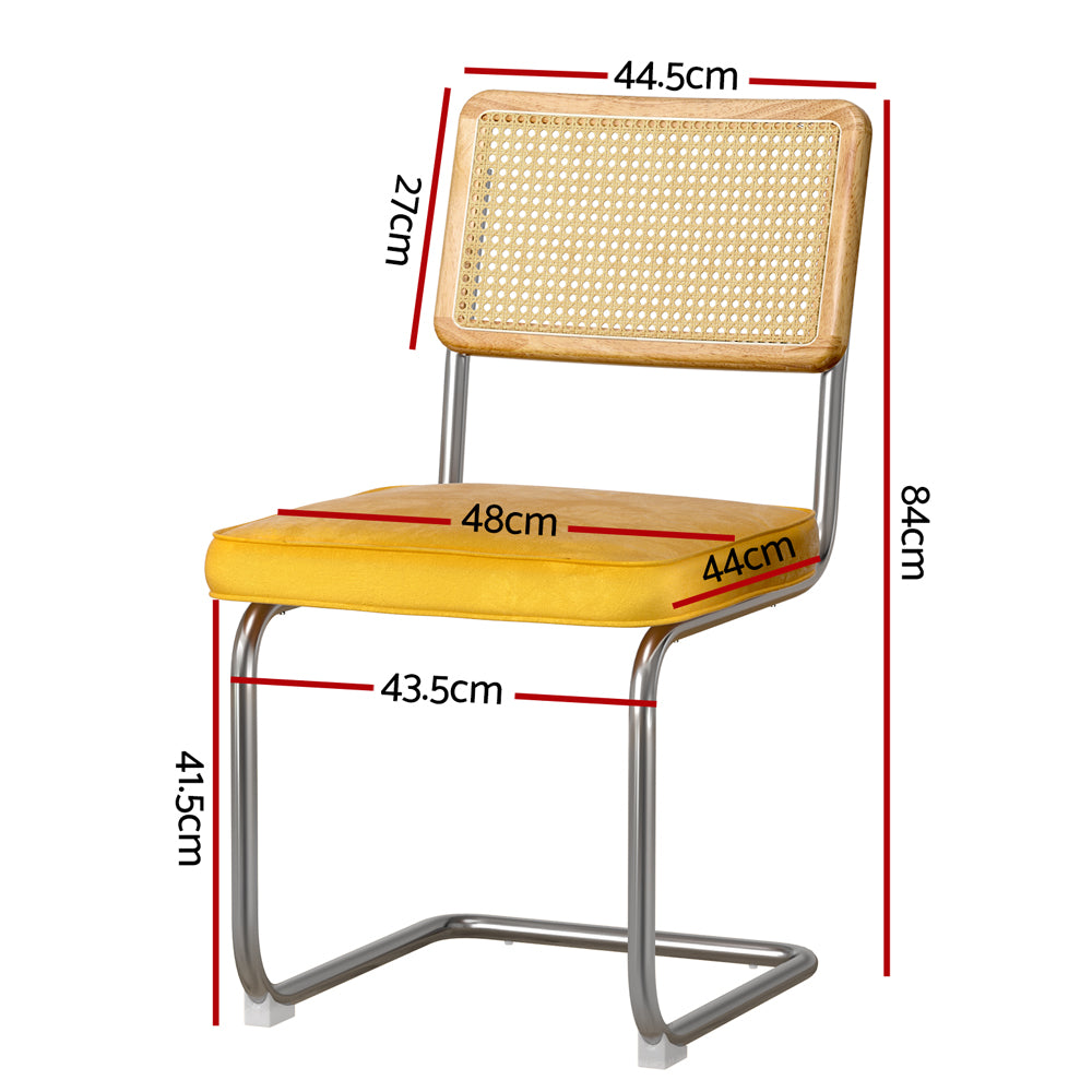 Marano Cantilever Dining Chairs – Yellow – Set of 2