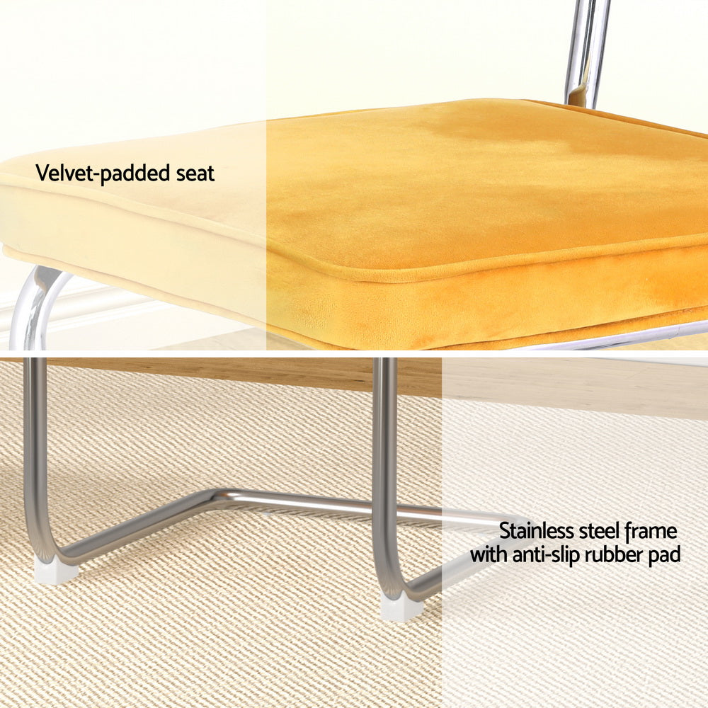 Marano Cantilever Dining Chairs – Yellow – Set of 2