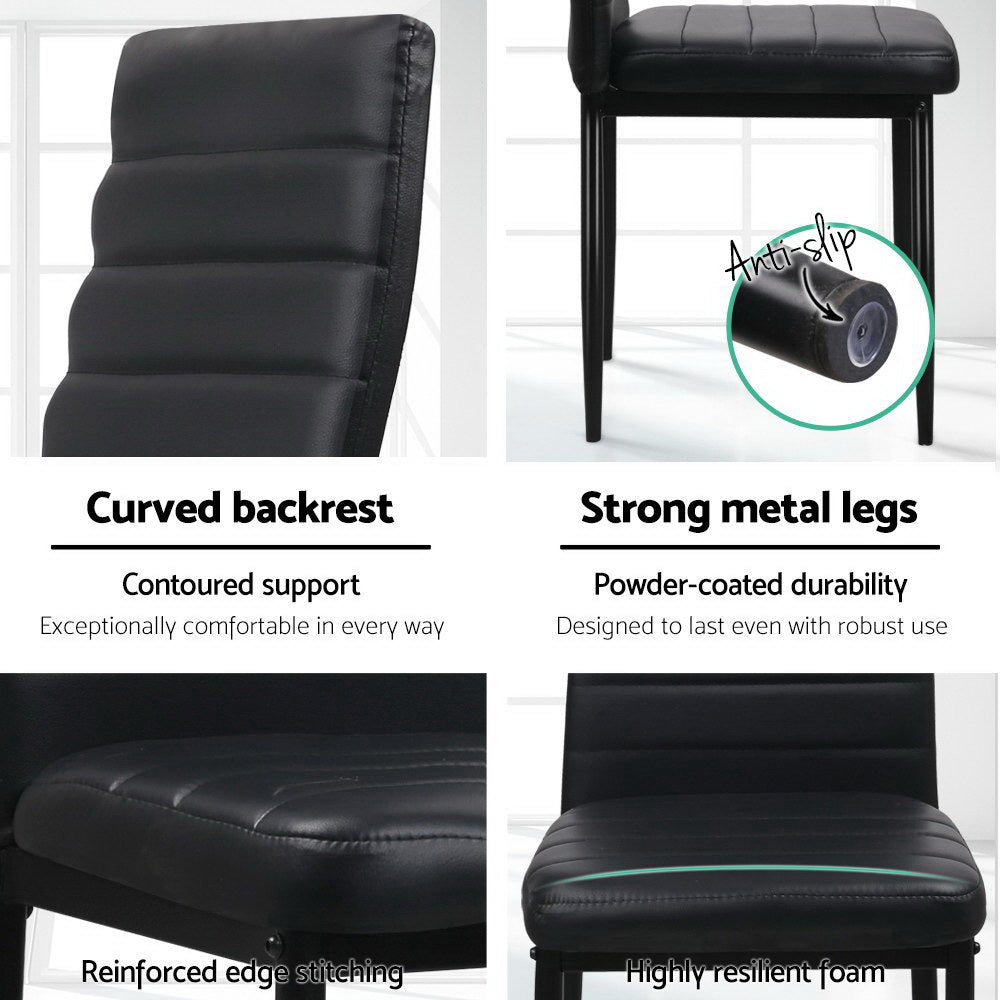 Astra Dining Chairs – Black – Set of 4