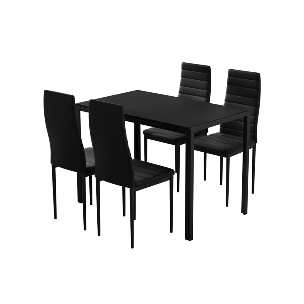 Meridian Dining Set – Black – 4 Seats