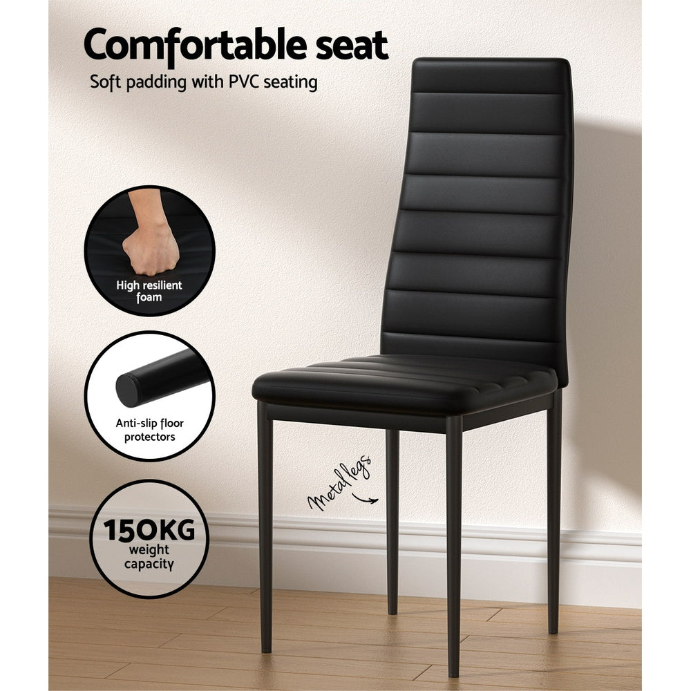 Meridian Dining Set – Black – 4 Seats