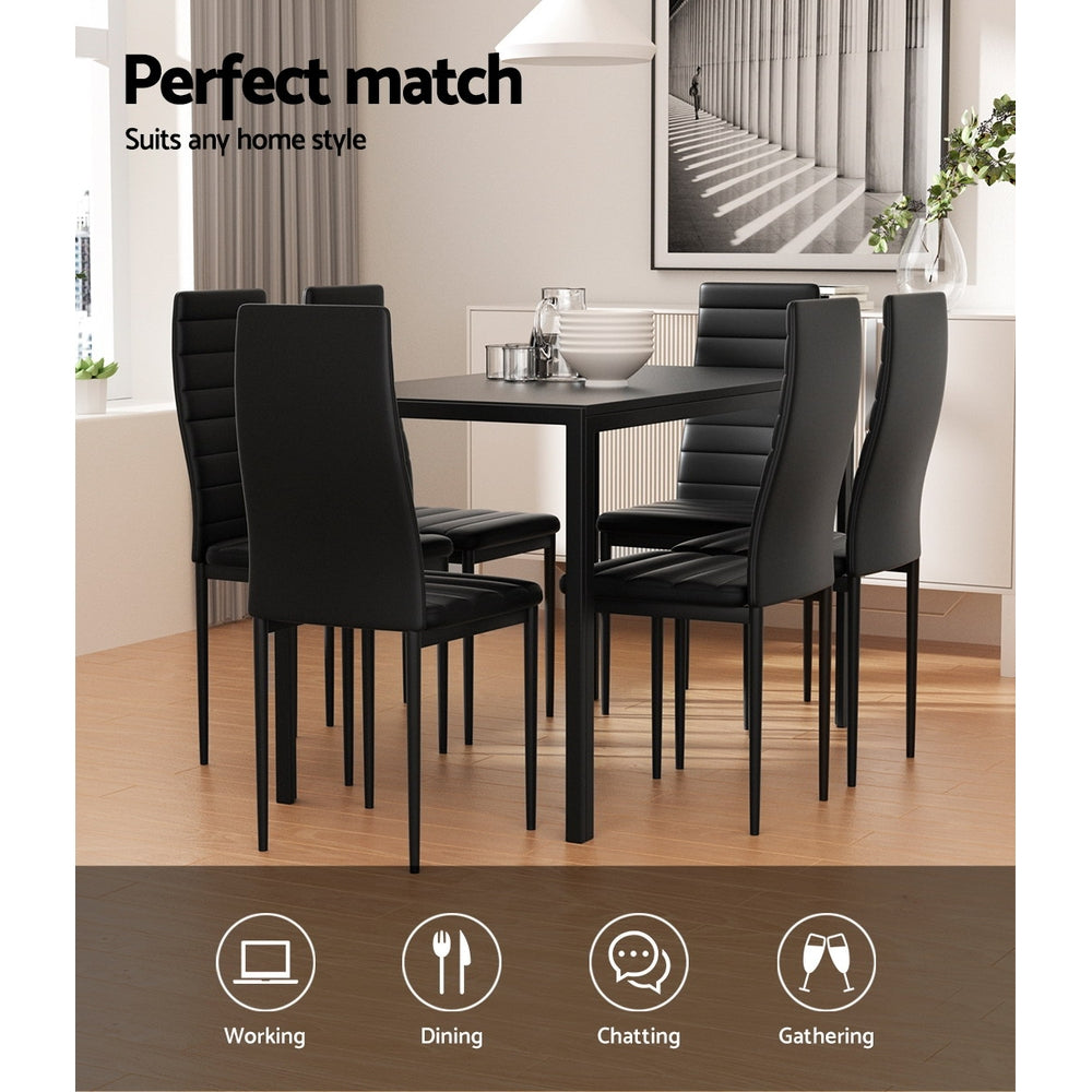 Meridian Dining Set – Black – 6 Seats