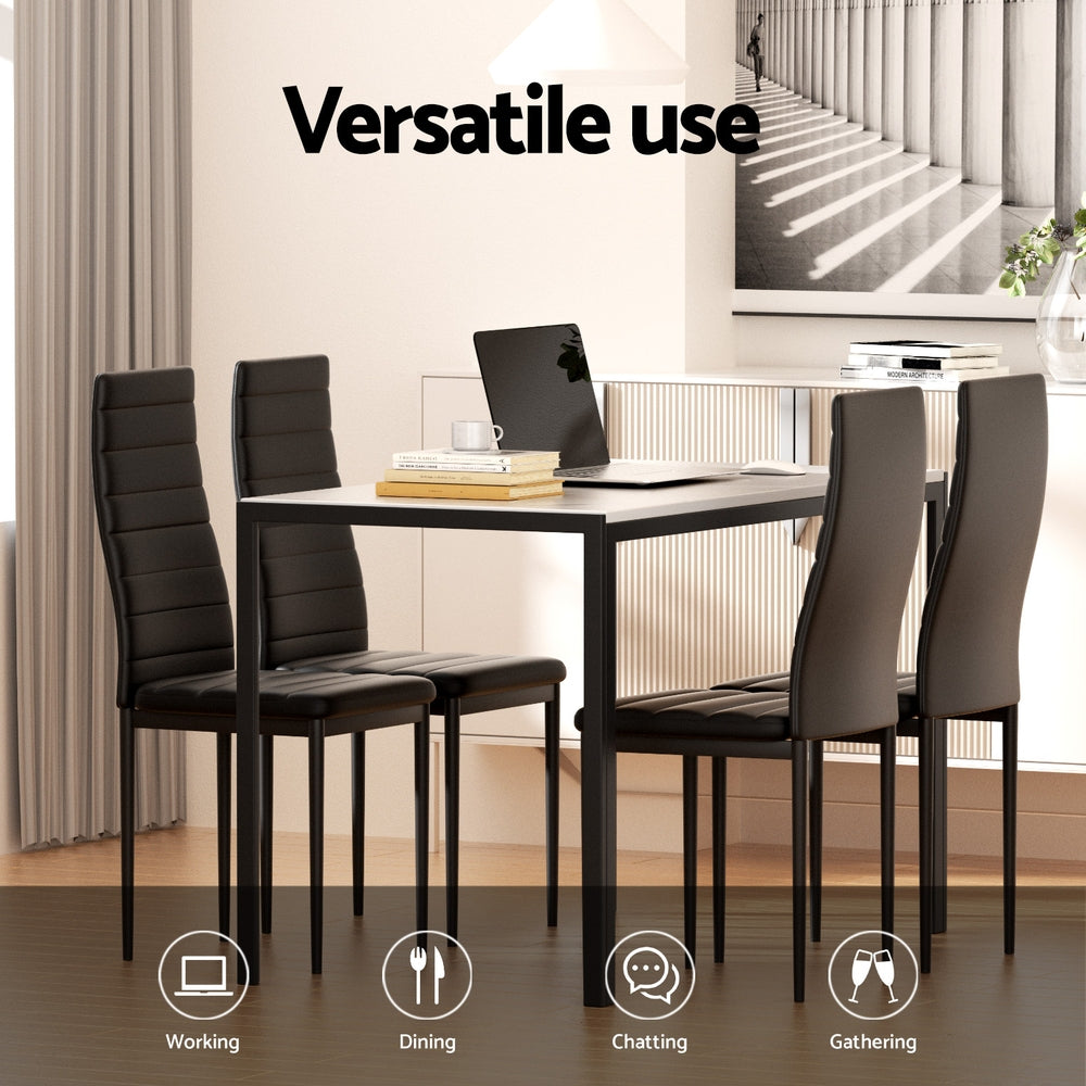 Stellan Dining Table & Chair Set – Black – 5 Piece