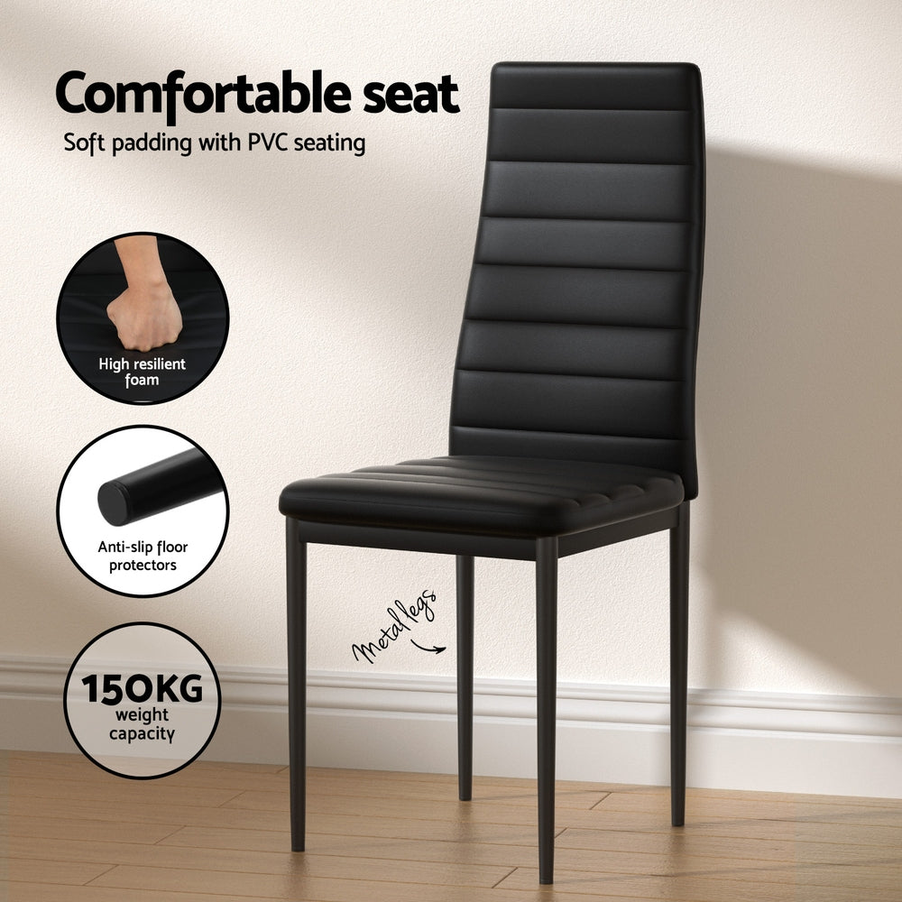 Stellan Dining Table & Chair Set – Black – 5 Piece
