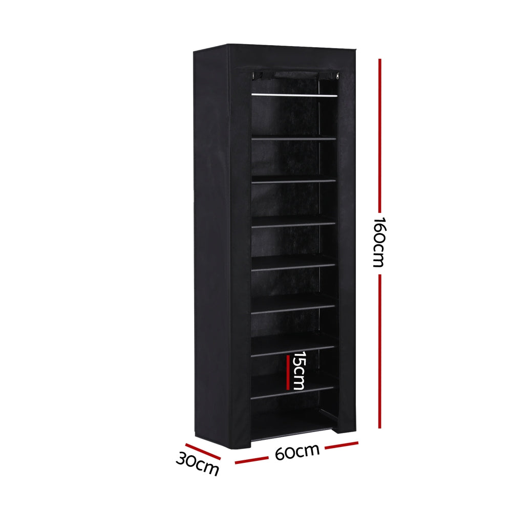 Zenith Shoe Rack Cabinet – Black – 10 Tier