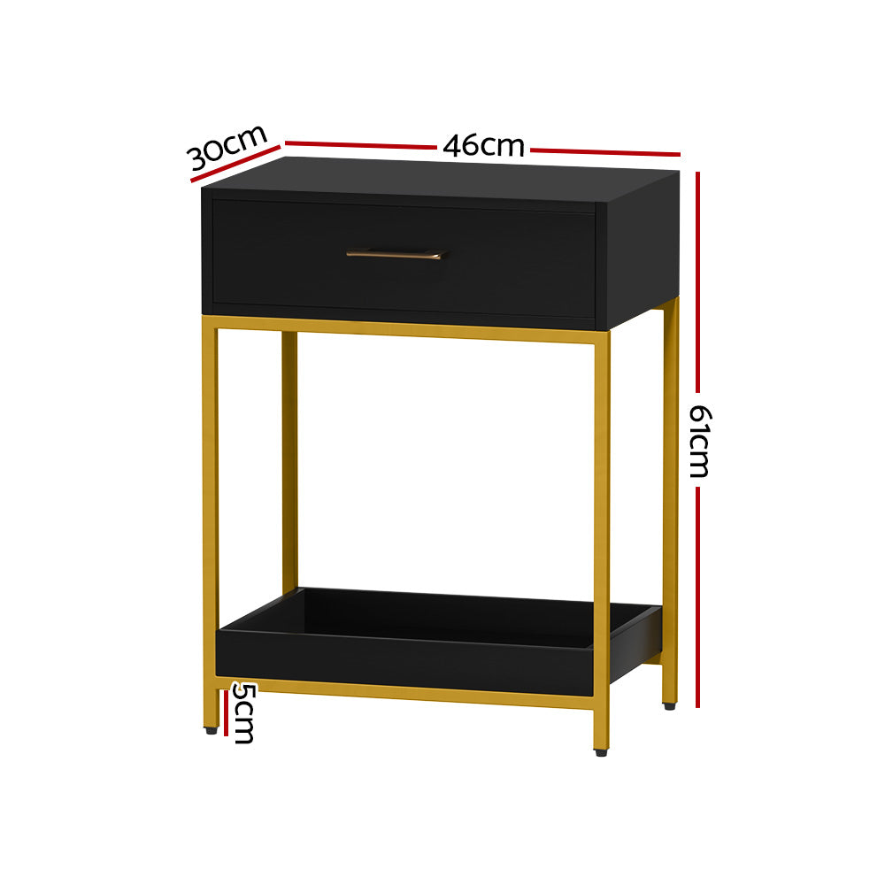 Mason Bedside Table – Black – Standard