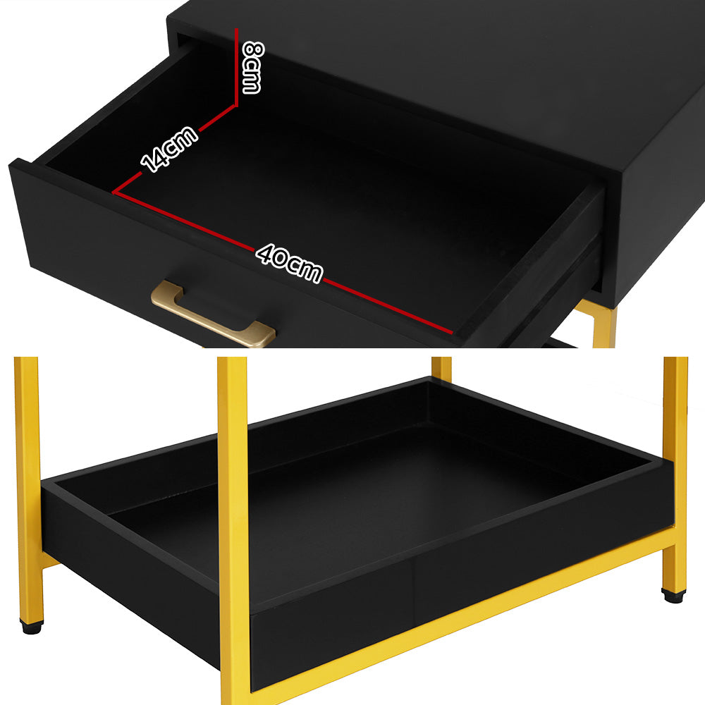 Mason Bedside Table – Black – Standard