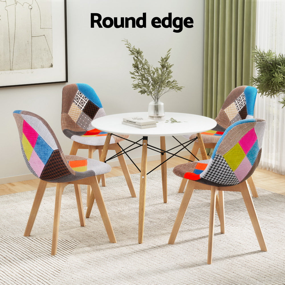 Kieran Dining Table & Chair Set – White – 5 Piece