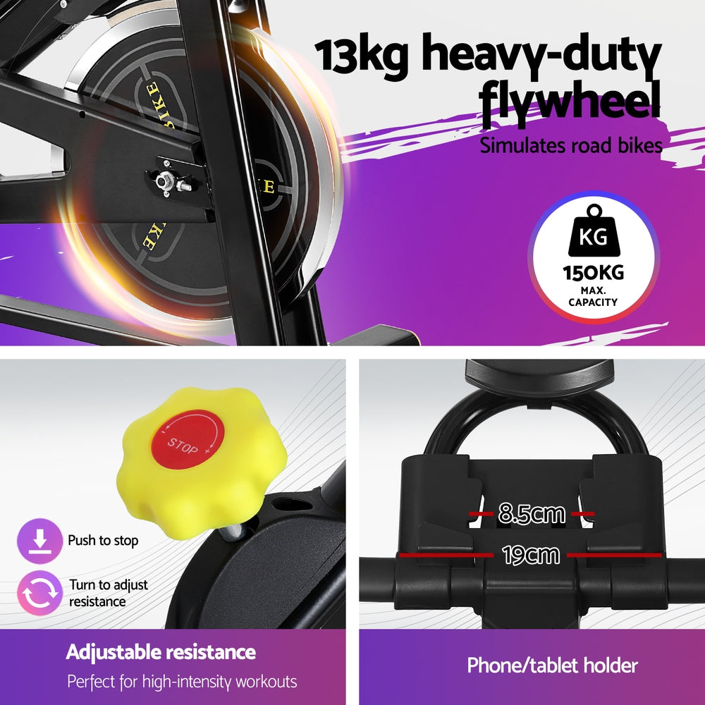 Pulse Magnetic Spin Bike – Black – Bluetooth