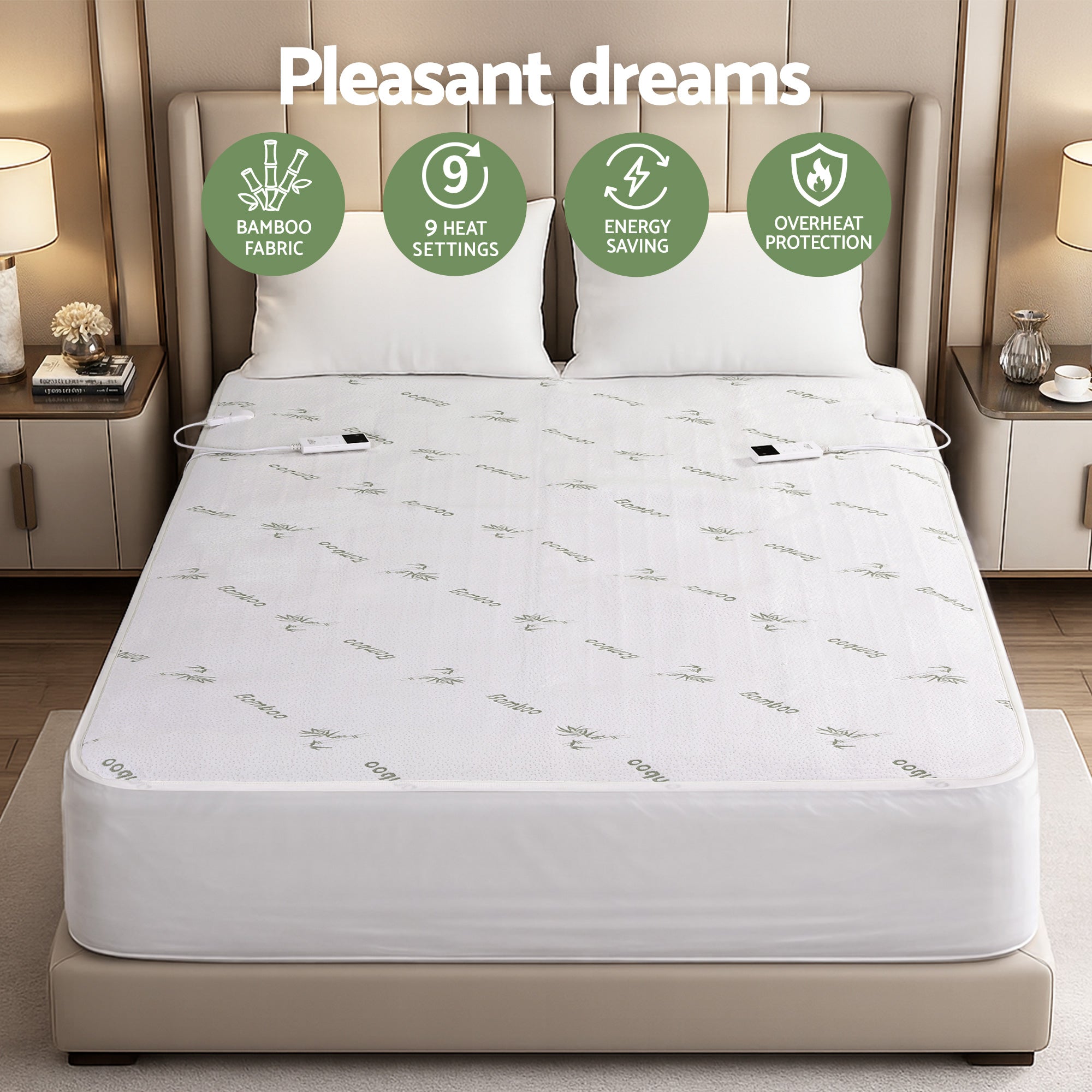 Bamboo Electric Blanket – White – King
