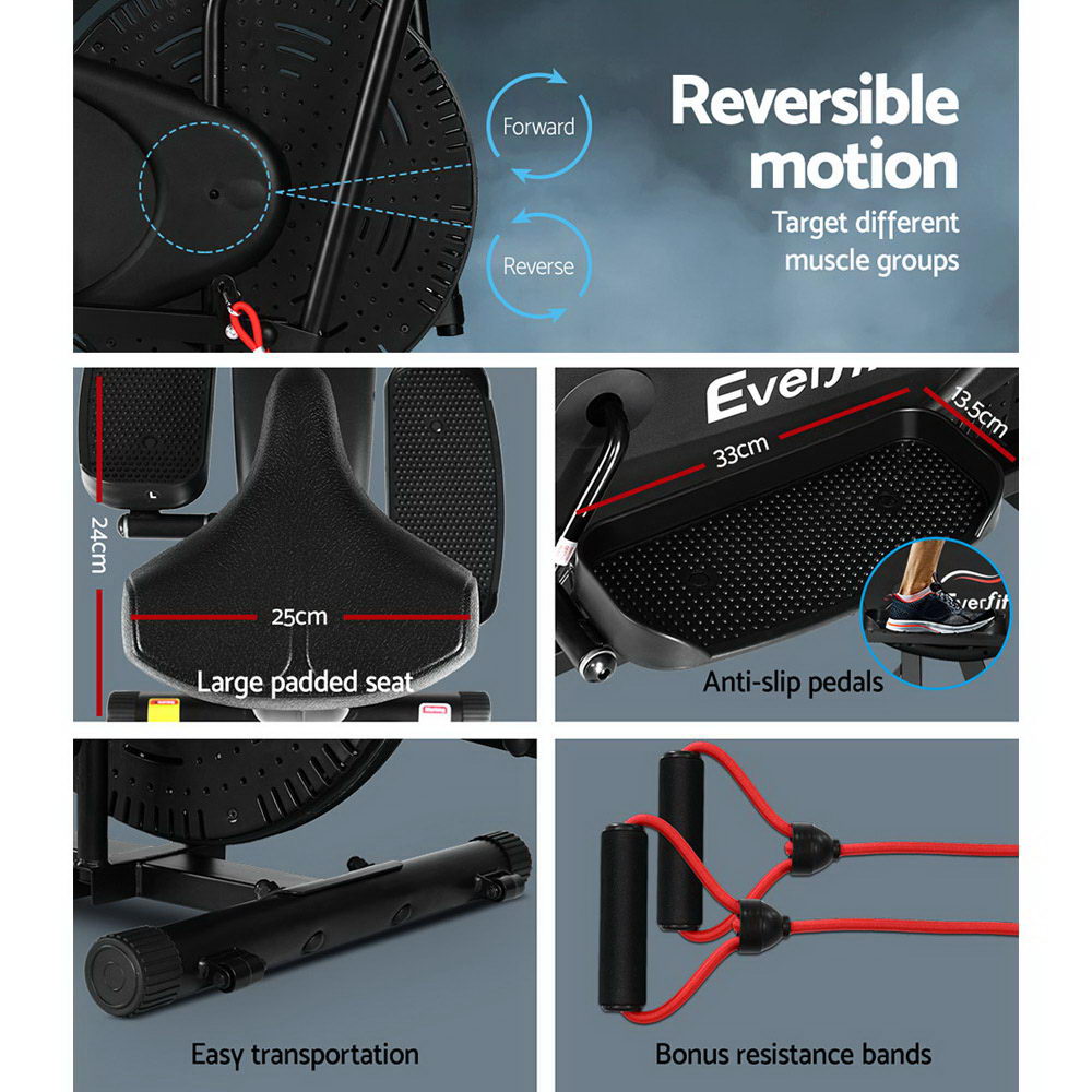 Meridian 5-in-1 Elliptical Cross Trainer – Black – 120kg Capacity