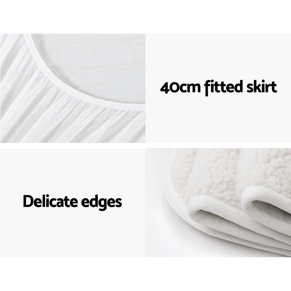 Giselle Electric Blanket Fleece – White – King