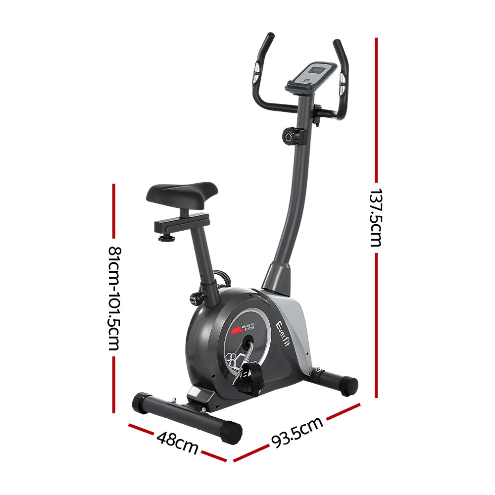 Summit Magnetic Upright Exercise Bike – Grey – 4kg Flywheel