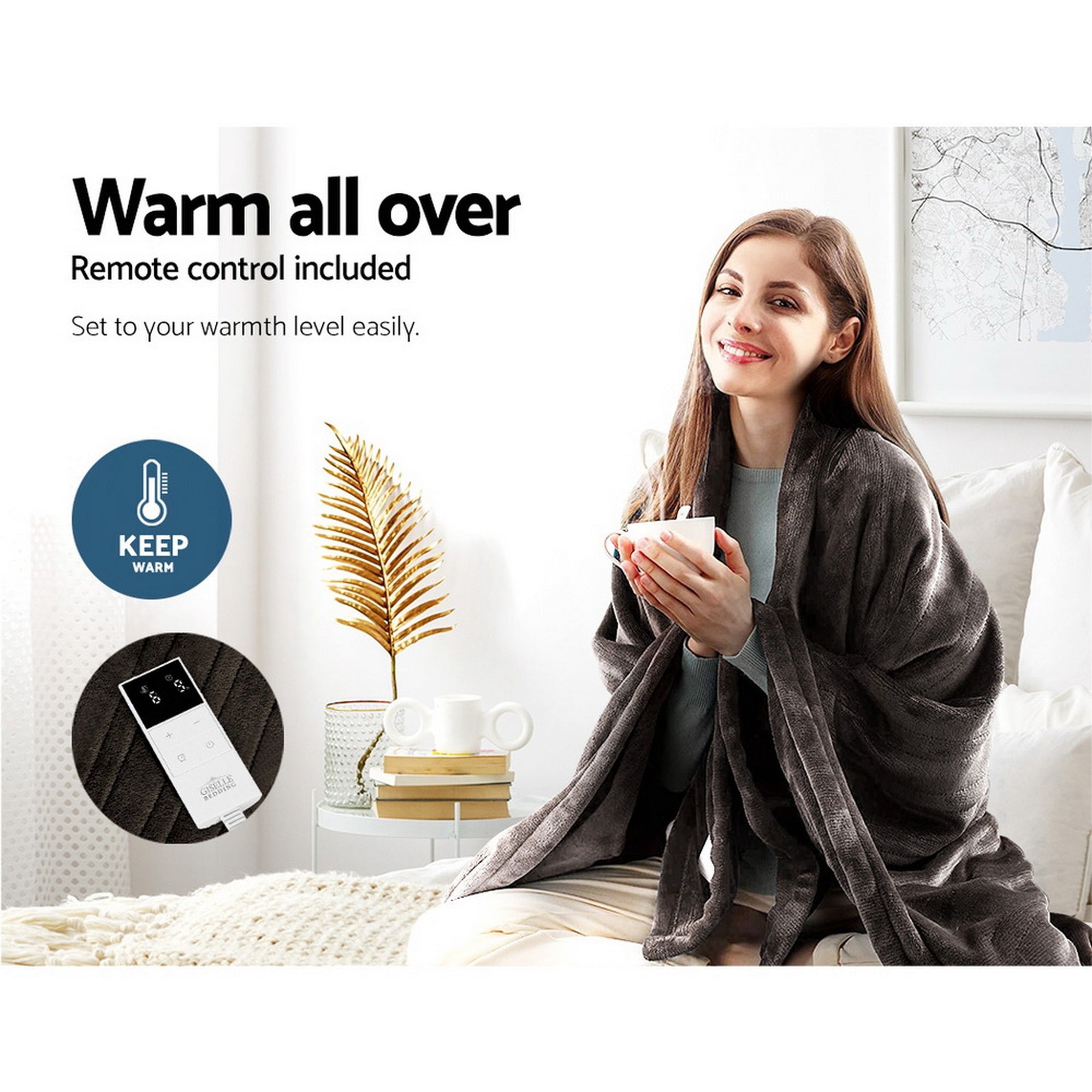 Comfort Electric Throw Blanket – Brown – 160 cm
