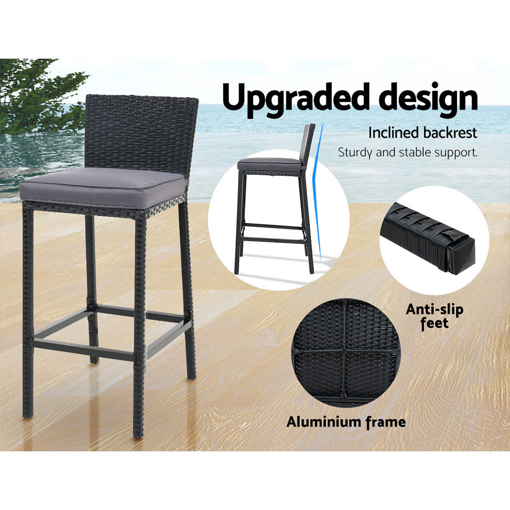 Nova Outdoor Bar Set – Black – 5 Piece
