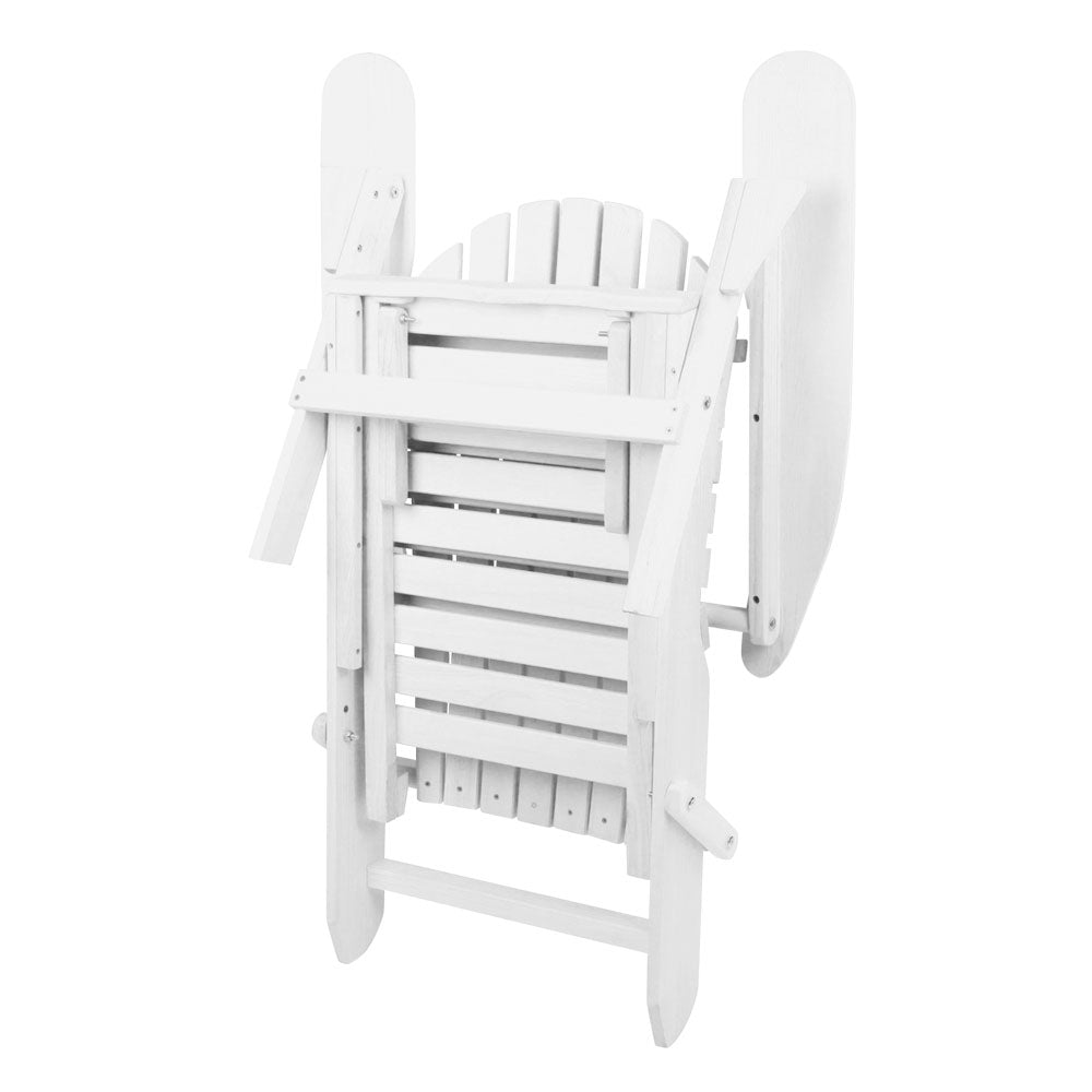 Nova Adirondack Lounge Set – White – 3 Piece