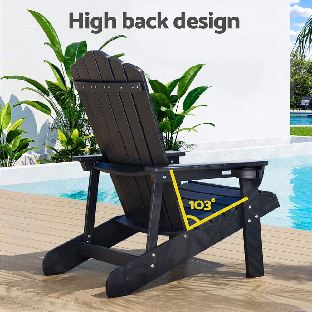 Marina Adirondack Chair – Black – HDPE