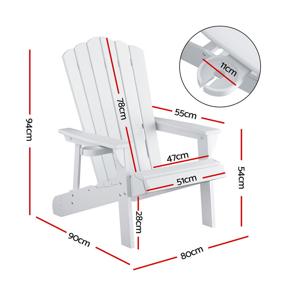 Shoreline Adirondack Chair – White – HDPE