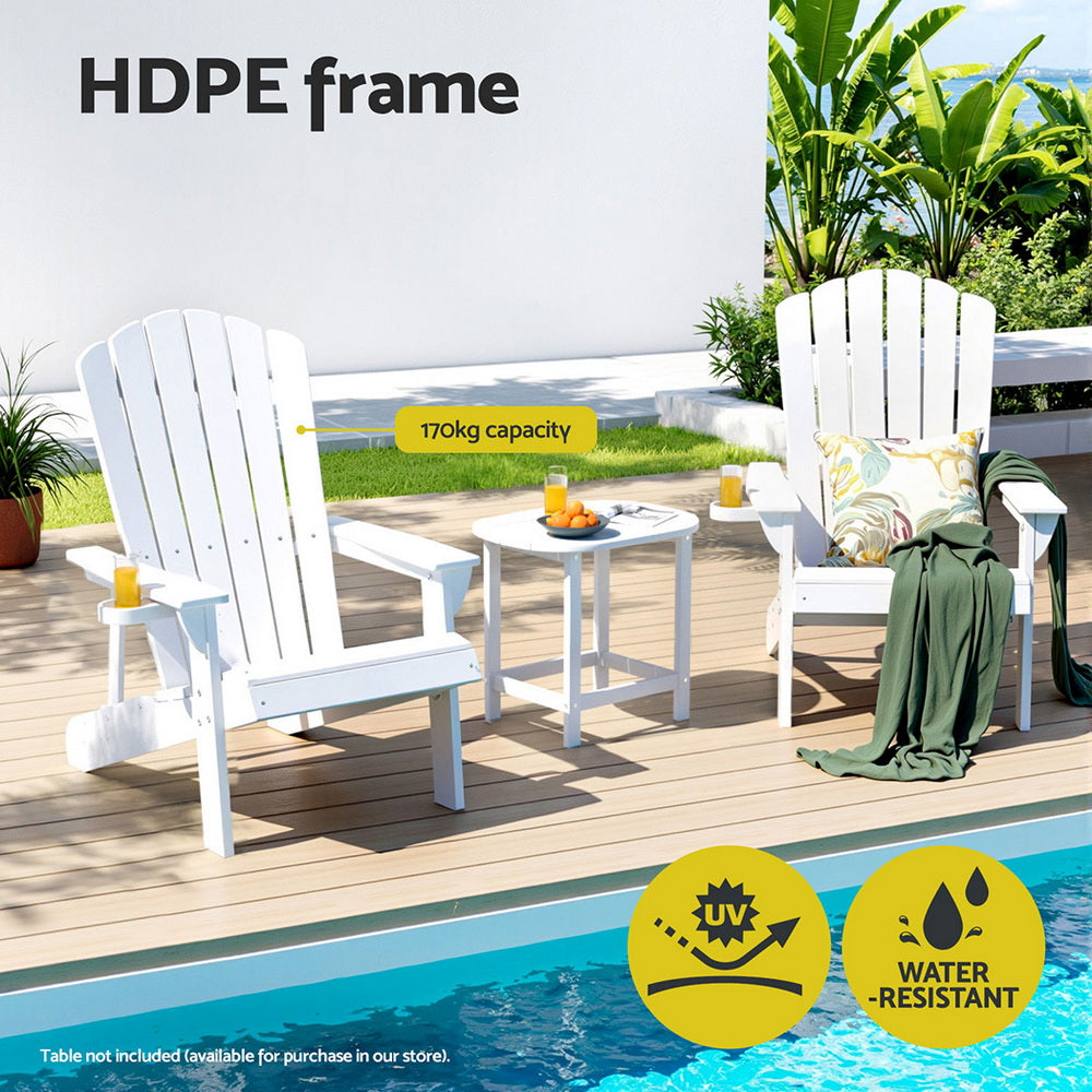 Shoreline Adirondack Chair – White – HDPE