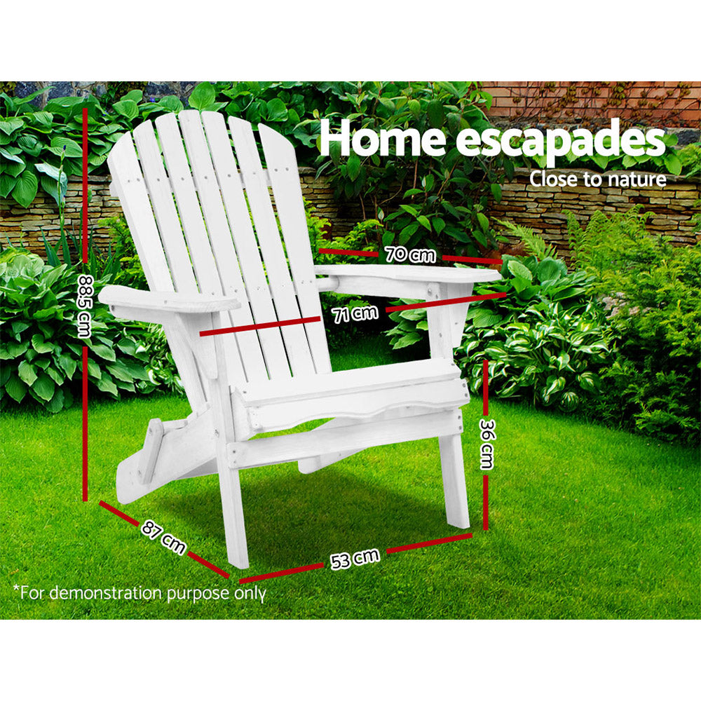 Nara Foldable Beach Chair – White