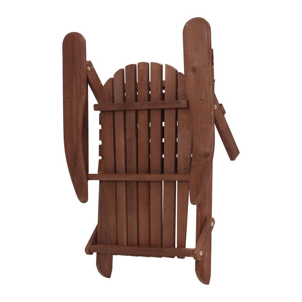 Hadley 3-Piece Adirondack Set – Brown – Wooden