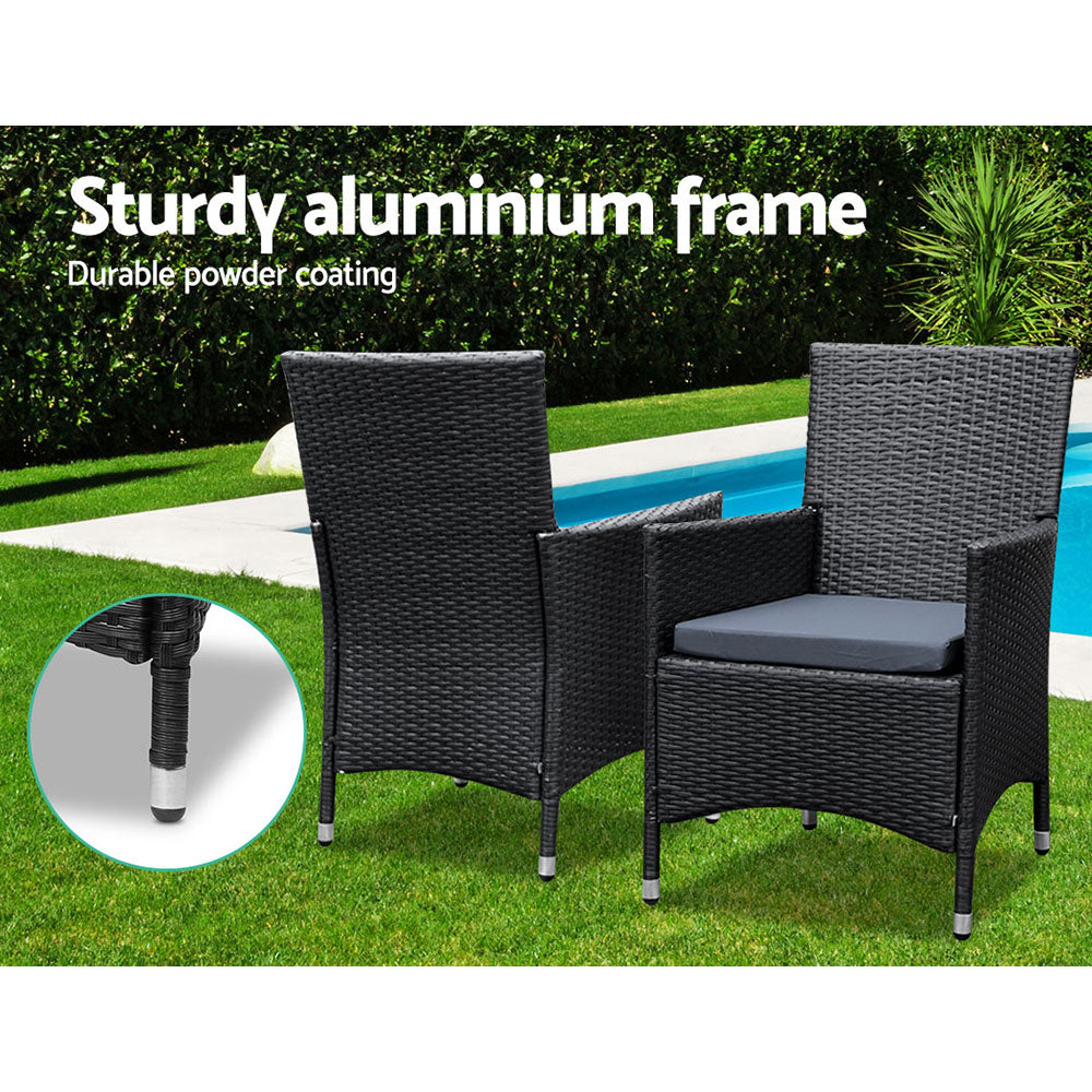 Alderon Outdoor Dining Set – Black – 7 Piece