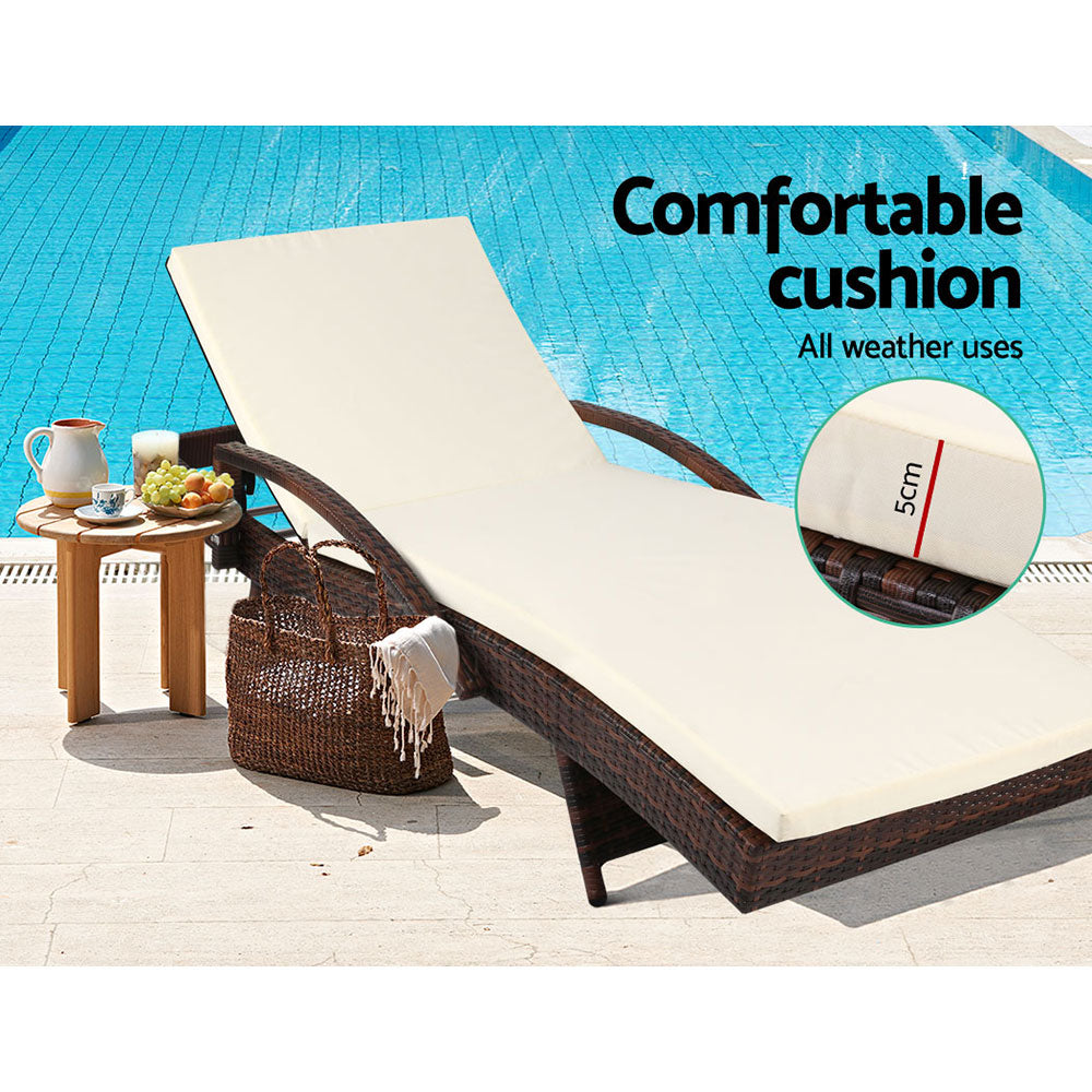 Marina Sun Lounger – Brown – Single
