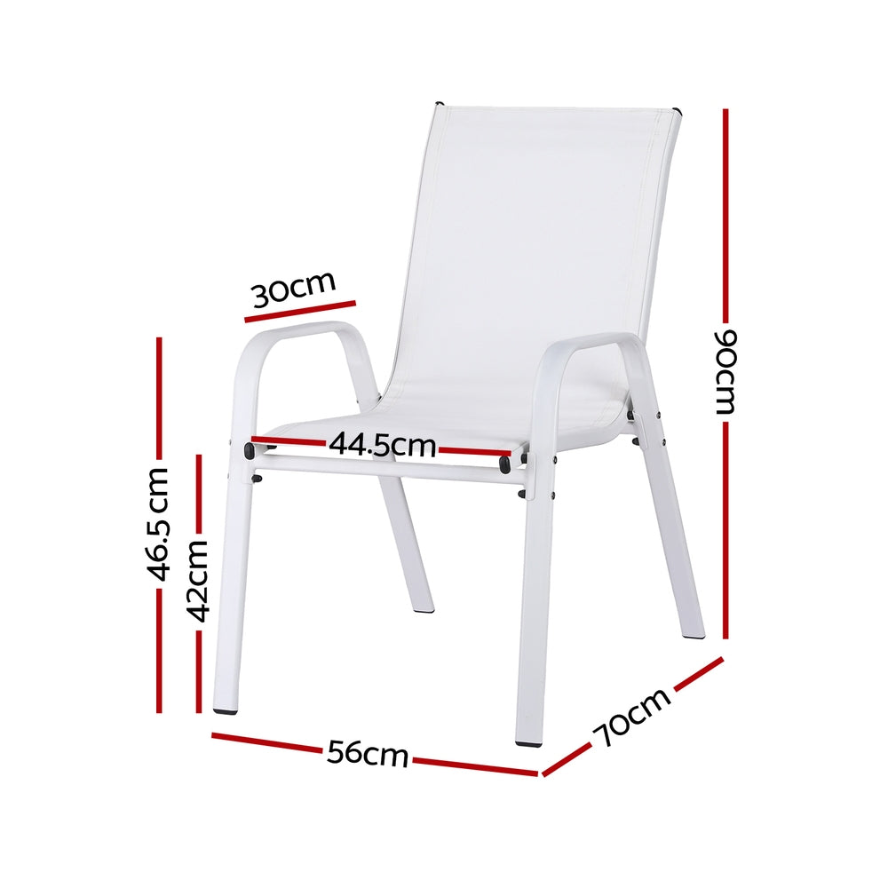 Caspian Stackable Lounge Chairs – White – Set of 4