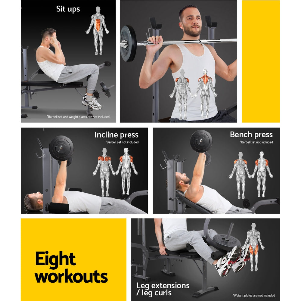 Atlas 8-in-1 Weight Bench – Black – 200kg