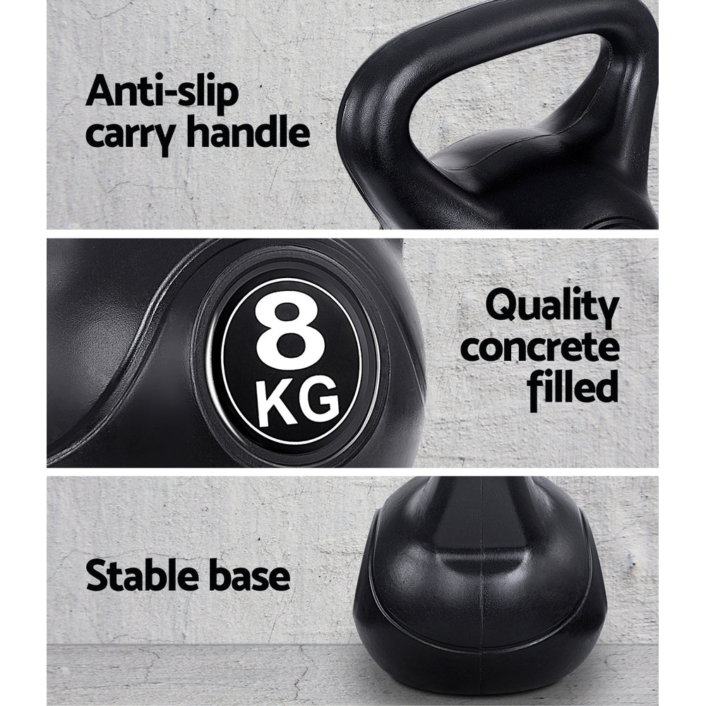 Everfit Kettlebell Set – Black – 22kg Total