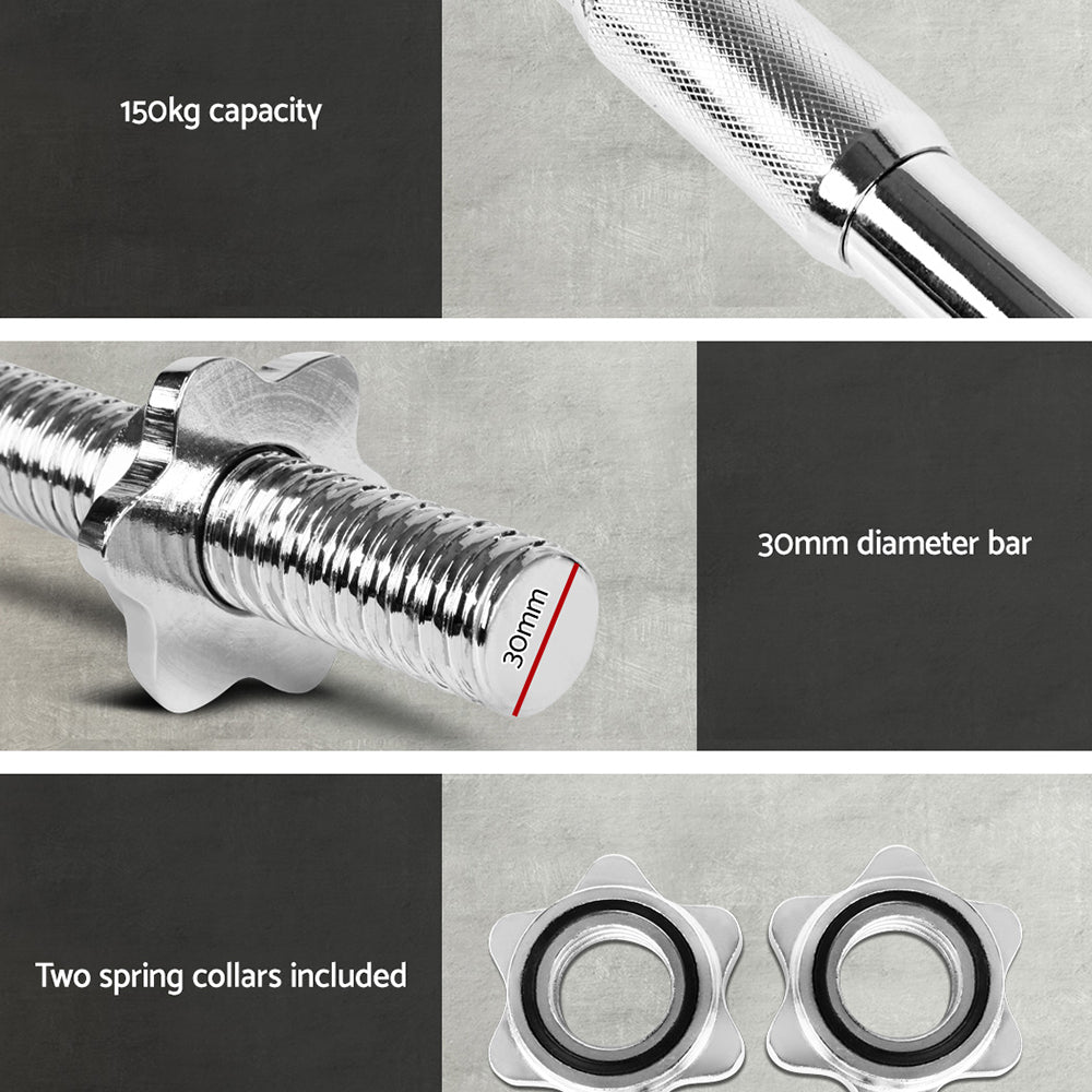 Everfit Barbell Bar – Silver – 168cm