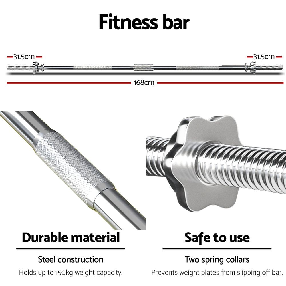 Everfit Barbell Weight Set – 48 kg – 168 cm