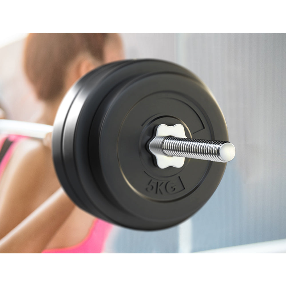 Everfit Barbell Weight Set – Black – 58kg