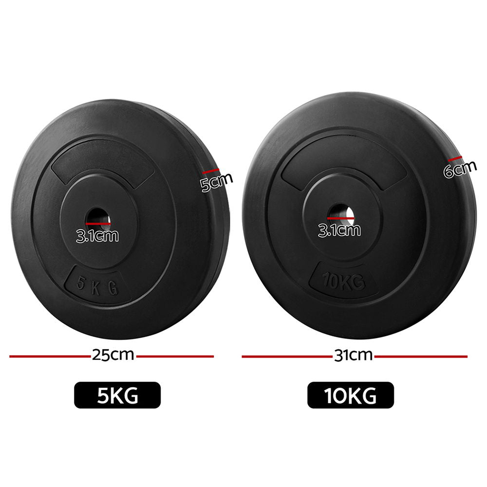 Haven Barbell Weight Plates Set – Black – 50kg